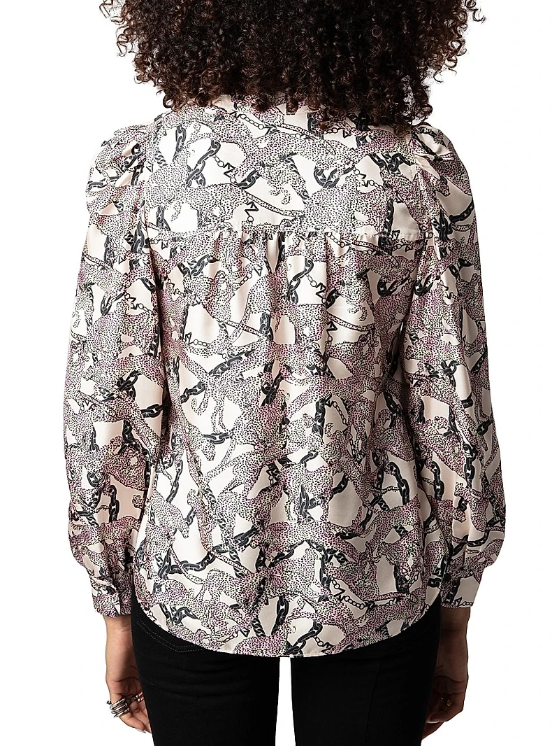 Telia Leopard Silk Blouse