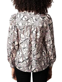 Telia Leopard Silk Blouse