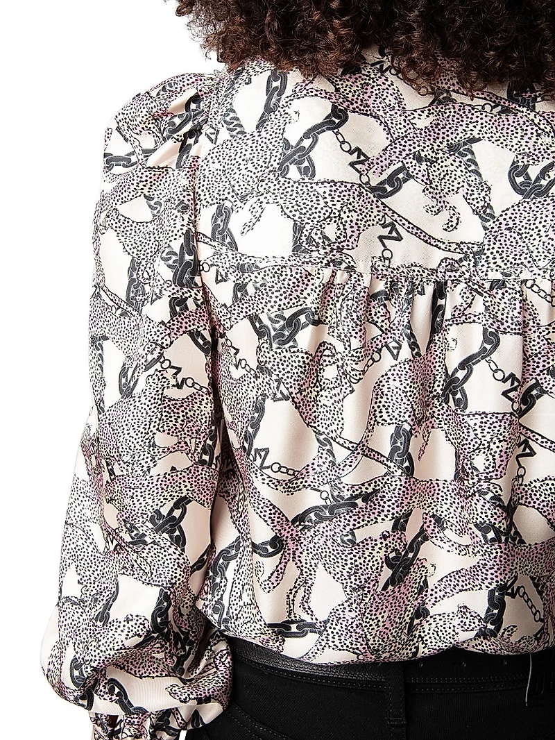 Telia Leopard Silk Blouse