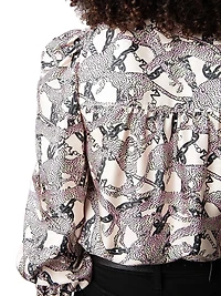 Telia Leopard Silk Blouse