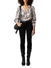 Telia Leopard Silk Blouse