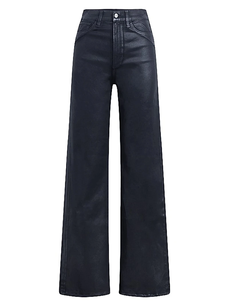 Petite Mia Coated High-Rise Flare Jeans