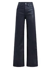 Petite Mia Coated High-Rise Flare Jeans