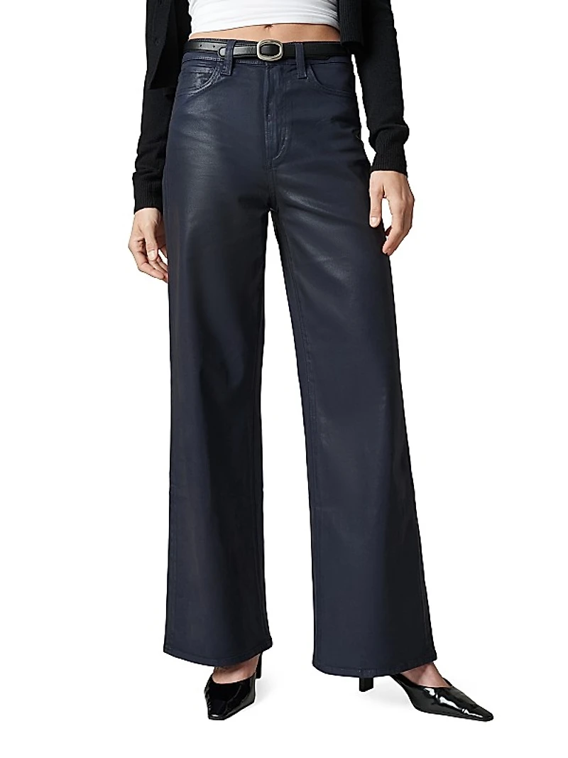 Petite Mia Coated High-Rise Flare Jeans
