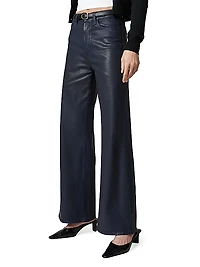 Petite Mia Coated High-Rise Flare Jeans