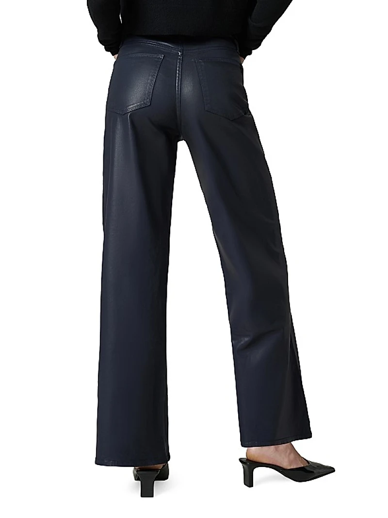 Petite Mia Coated High-Rise Flare Jeans