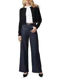 Petite Mia Coated High-Rise Flare Jeans