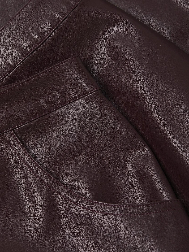 Faux-Leather Midi-Skirt