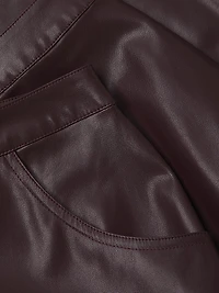 Faux-Leather Midi-Skirt