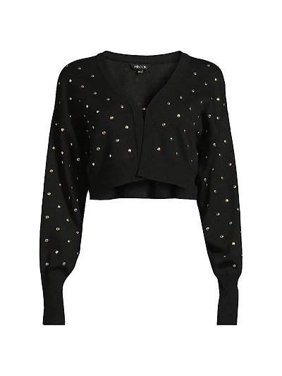 Studded Cropped Cardigan