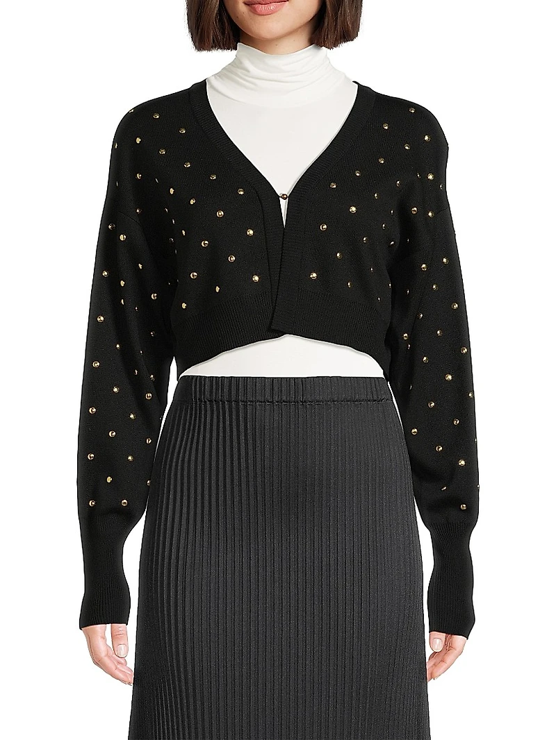 Studded Cropped Cardigan