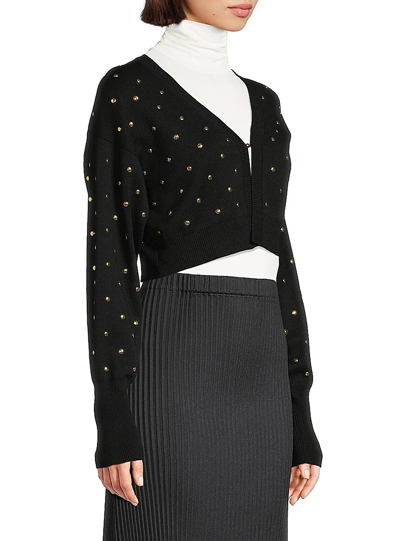 Studded Cropped Cardigan