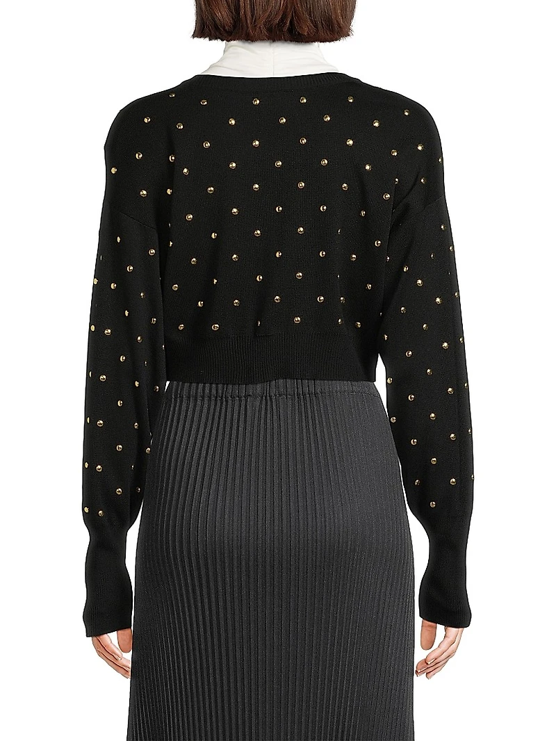 Studded Cropped Cardigan