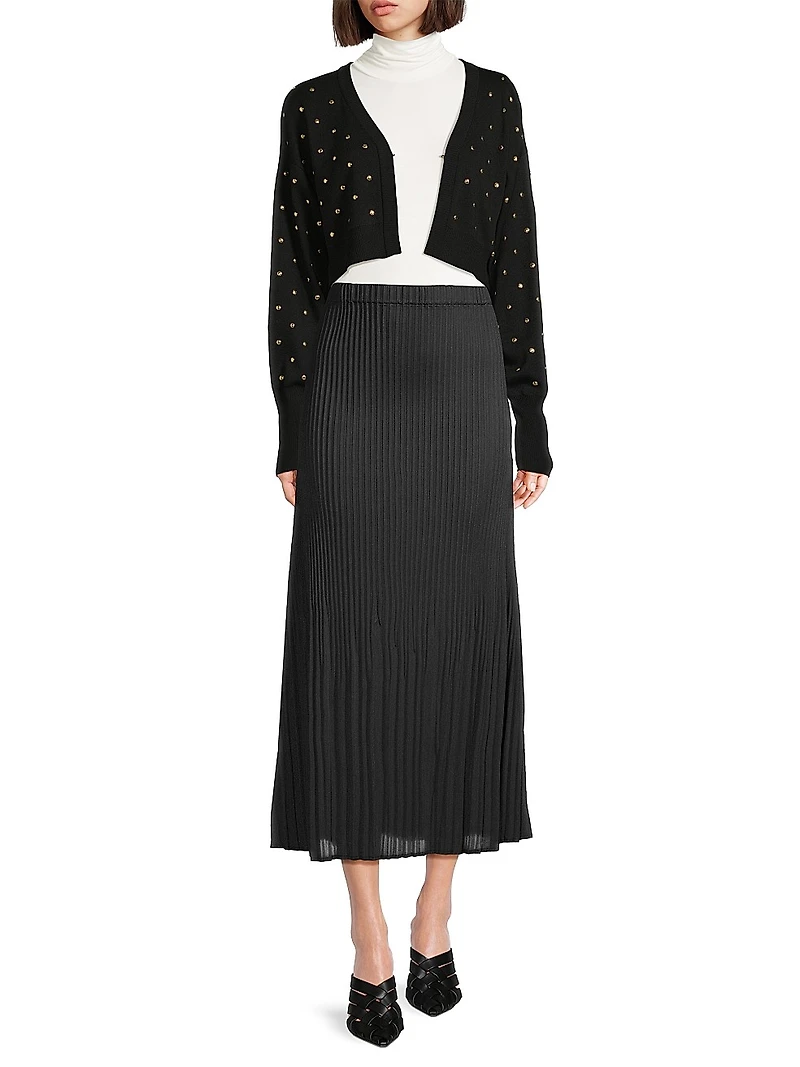Studded Cropped Cardigan