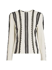 Lace Appliquéd Woven Blouse