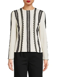 Lace Appliquéd Woven Blouse