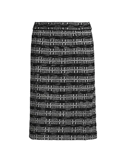 Two-Tone Tweed Pencil Skirt