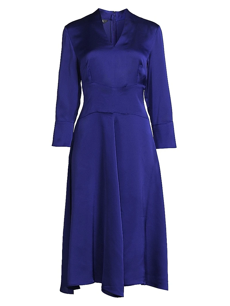 Crêpe De Chine Fit & Flare Dress