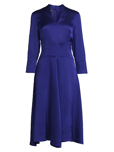 Crêpe De Chine Fit & Flare Dress