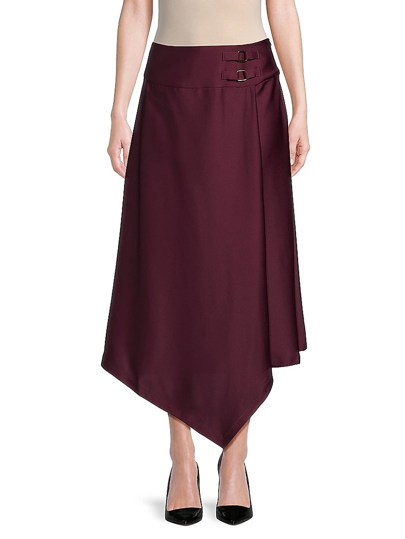 Asymmetric Crepe Maxi Skirt