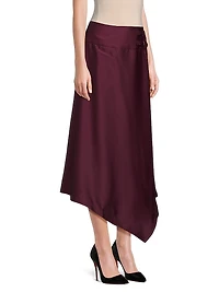 Asymmetric Crepe Maxi Skirt
