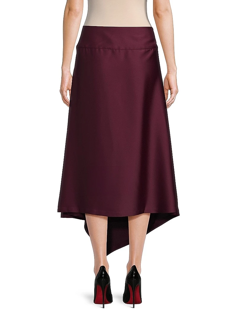 Asymmetric Crepe Maxi Skirt