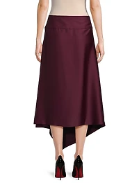 Asymmetric Crepe Maxi Skirt