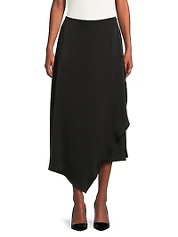 Asymmetric Charmeuse Maxi Skirt