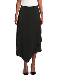Asymmetric Charmeuse Maxi Skirt