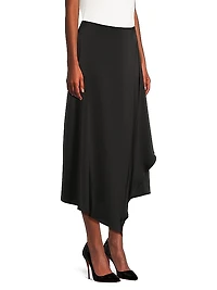 Asymmetric Charmeuse Maxi Skirt