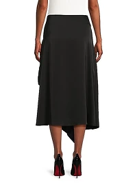 Asymmetric Charmeuse Maxi Skirt