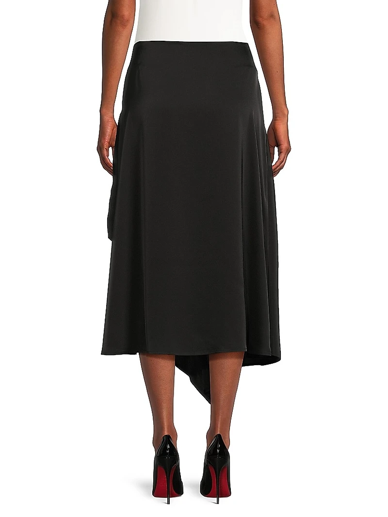 Asymmetric Charmeuse Maxi Skirt