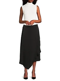 Asymmetric Charmeuse Maxi Skirt
