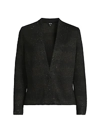 Metallic Open-Neck Jacket