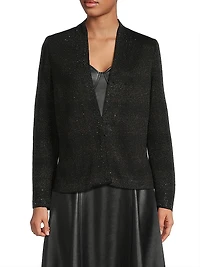 Metallic Open-Neck Jacket
