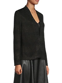 Metallic Open-Neck Jacket