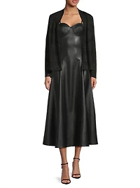 Metallic Open-Neck Jacket