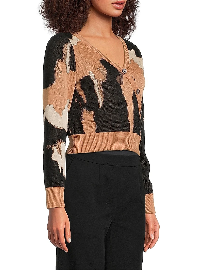 Camouflage Jacquard Cardigan