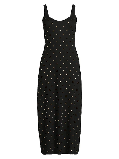 Studded Knit Midi-Dress