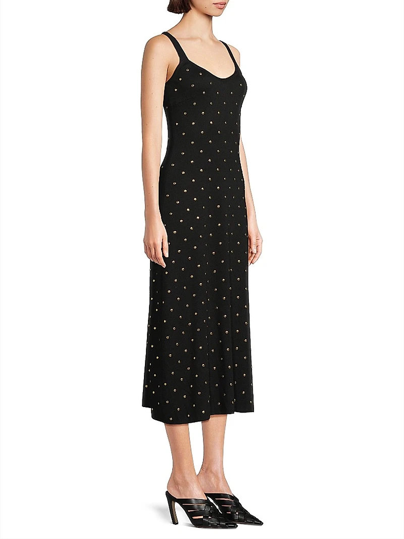 Studded Knit Midi-Dress