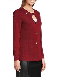 Two-Tone Cut Out Knit Jacket