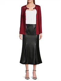 Two-Tone Cut Out Knit Jacket