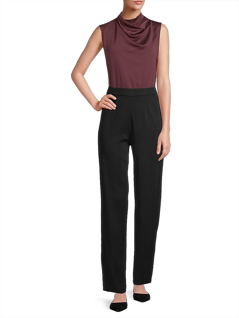 Draped Neck Crêpe de Chine Tank