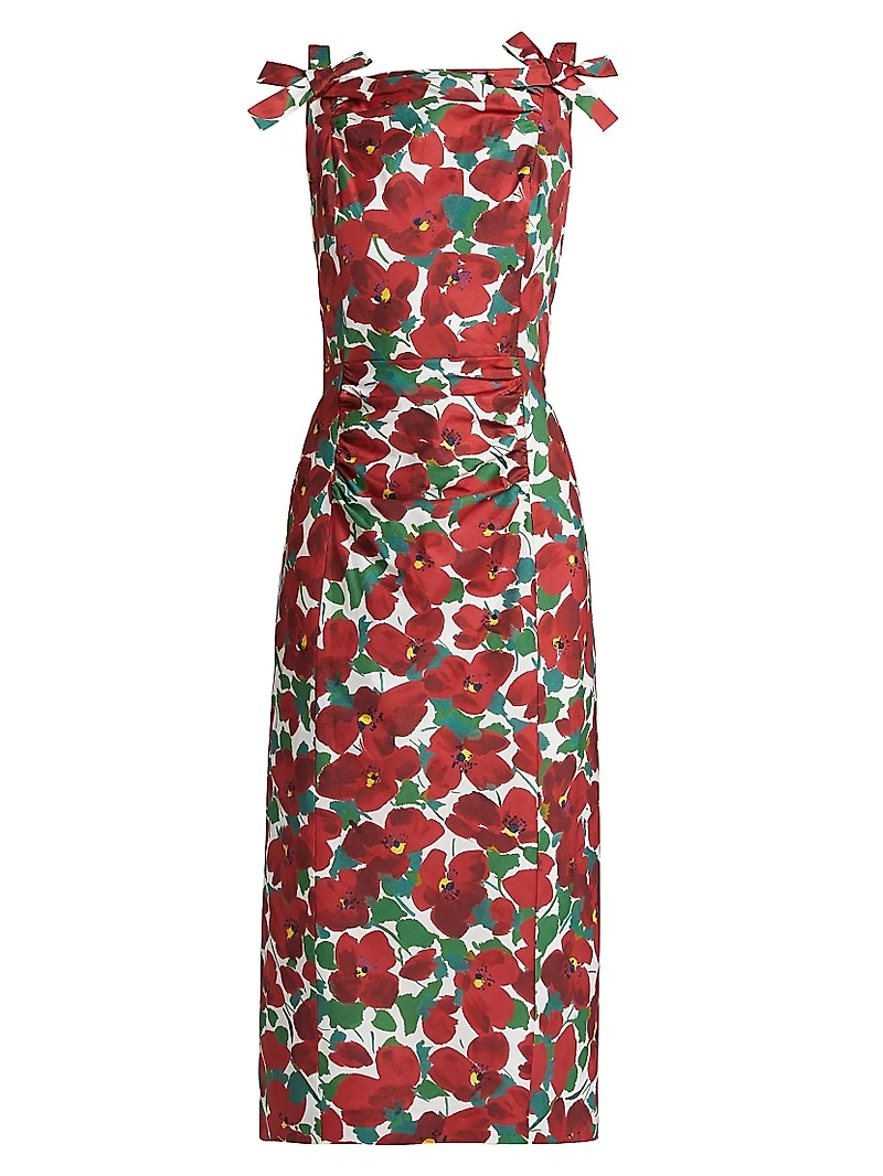 Poppy Bow-Strap Sheath Cocktail Dress