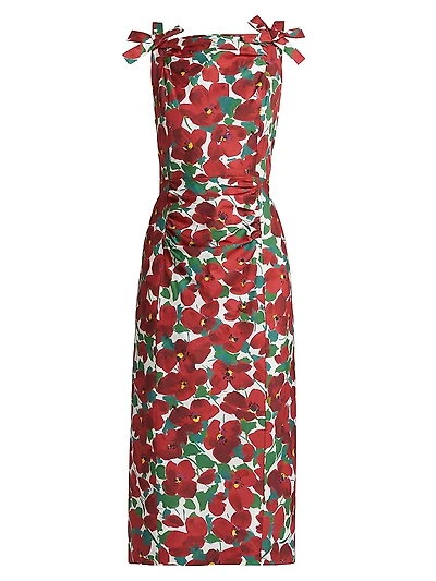 Poppy Bow-Strap Sheath Cocktail Dress
