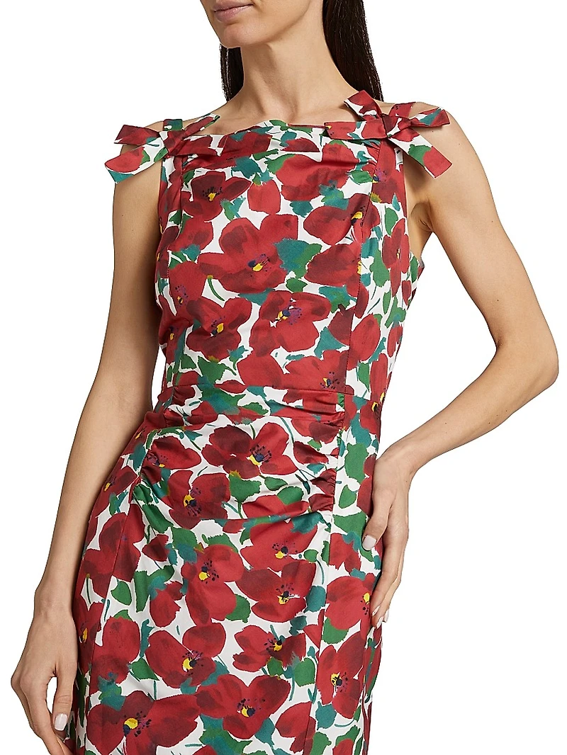 Poppy Bow-Strap Sheath Cocktail Dress