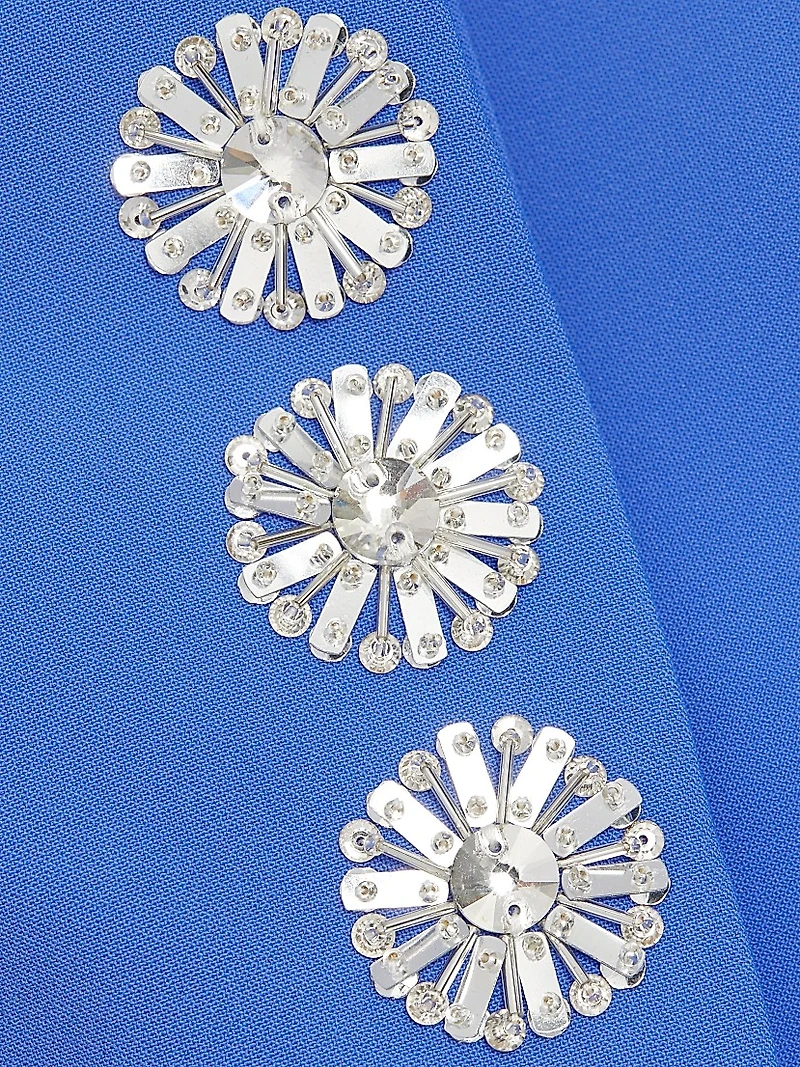 Embellished Bow-Shoulder A-Line Gown