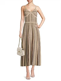 Striped Knit Sleeveless Maxi Dress