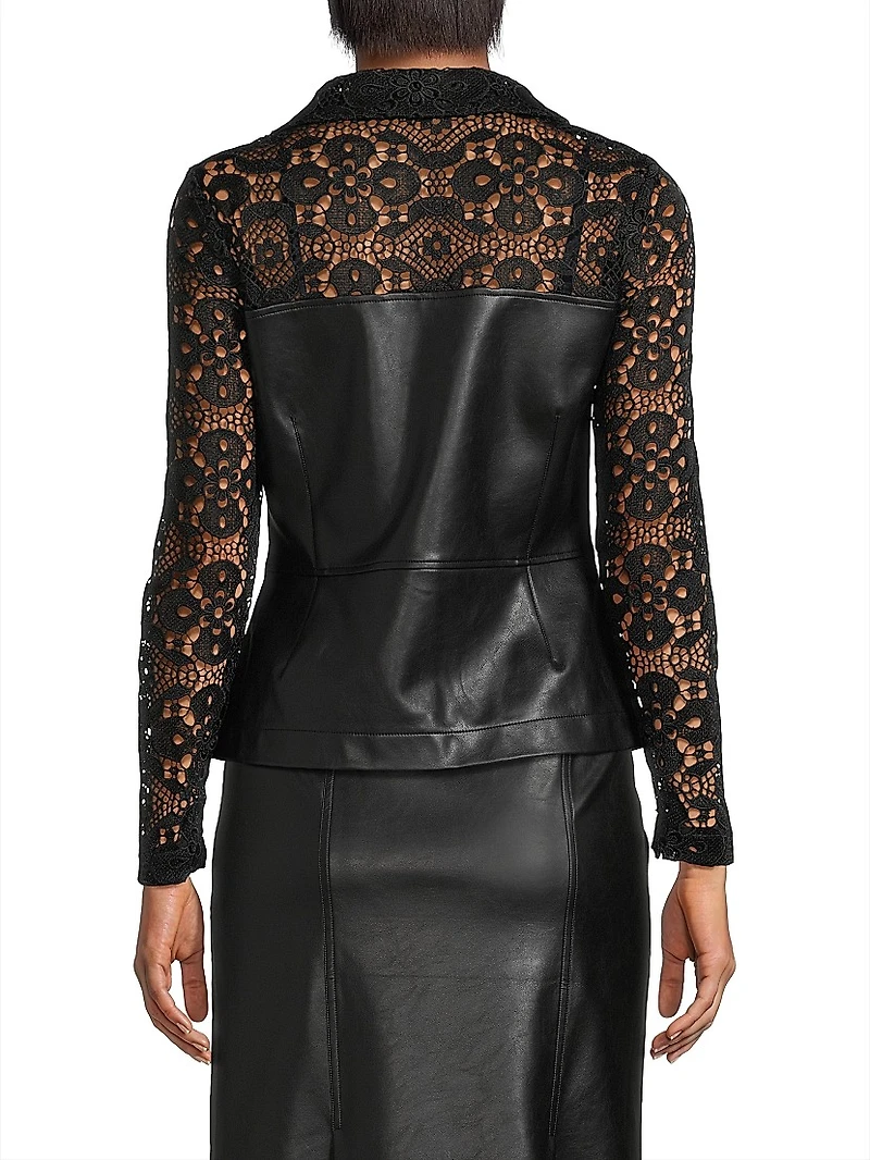 Lace & Vegan Leather Corset Jacket