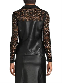 Lace & Vegan Leather Corset Jacket